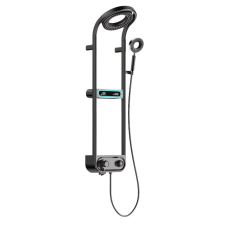 Leziter Tropic digitális zuhanyszett termosztátos csapteleppel fekete csaptelep
