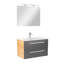 Leziter Vario Clam 80 komplett fürdőszoba bútor tölgy-antracit fürdőszoba bútor