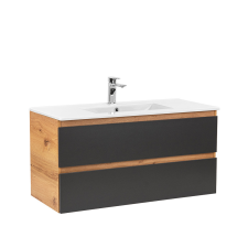 Leziter Vario Forte 100 alsó szekrény mosdóval tölgy-antracit fürdőszoba bútor