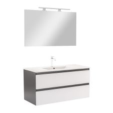 Leziter Vario Forte 100 komplett fürdőszoba bútor antracit-fehér fürdőszoba bútor