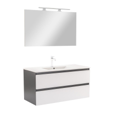 Leziter Vario Forte 100 komplett fürdőszoba bútor antracit-fehér fürdőszoba bútor