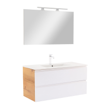 Leziter Vario Pull 100 komplett fürdőszoba bútor tölgy-fehér fürdőszoba bútor