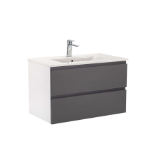 Leziter Vario Pull 80 alsó szekrény mosdóval fehér-antracit fürdőszoba bútor