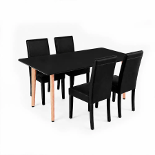 Leziter Verona 150 4+1 étkező garnitúra fekete-fekete bútor