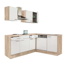 Leziter Yorki 220 sarok konyhablokk sonoma tölgy korpusz,selyemfényű fehér fronttal bútor