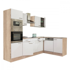 Leziter Yorki 280 konyhabútor sonoma tölgy korpusszal, selyemfényű fehér fronttal bútor