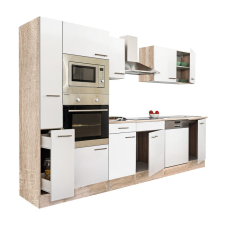 Leziter Yorki 310 konyhabútor sonoma tölgy korpusz,selyemfényű fehér fronttal bútor