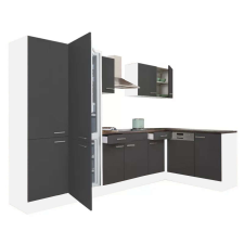 Leziter Yorki Sarokkonyha - 340 cm - Fehér/Antracit bútor