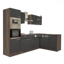 Leziter Yorki tölgy korpusszal, selyemfényű antracit fronttal 280 cm-es méretben bútor