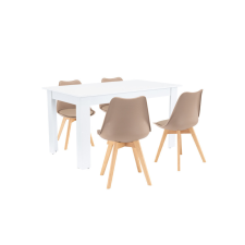 Leziter Zara 4+1 étkező garnitúra bézs-fehér bútor