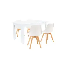 Leziter Zara 4+1 étkező garnitúra fehér-fehér bútor