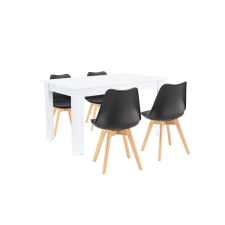 Leziter Zara 4+1 étkező garnitúra fekete-fehér bútor