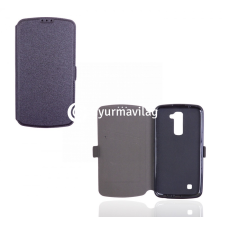  LG K3 (2017), Oldalra nyíló tok, CoverGel, fekete tok és táska