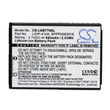 LGIP-410A Akkumulátor 550 mAh mobiltelefon akkumulátor