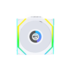 Lian Li UNI FAN SL Wireless LCD 120 fehér fordított lapátos hűtés