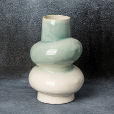  Liana kerámia váza Krémszín/menta 21x20x31 cm dekoráció