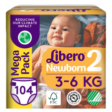 Libero Newborn Mega Pack Nadrágpelenka 3-6kg Mini 2 (104db) pelenka