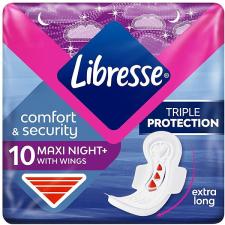 Libresse Maxi Night+ Comfort & Security 10 db intim higiénia