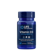 Life Extension D3-vitamin 125 mcg (5000 IU) (60 Lágykapszula) vitamin és táplálékkiegészítő