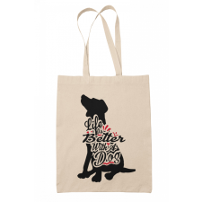Life is better with dogs (2féle) - Vászontáska kézitáska és bőrönd