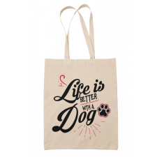 Life is better with dogs - Vászontáska kézitáska és bőrönd