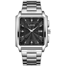 LIGE Brightfang ezüst-fekete karóra