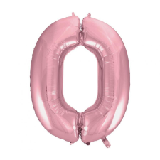 Light Pink, Rózsaszín 0-ás szám fólia lufi 92 cm party kellék