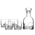  LIITON L10300 whiskys pohár és palack készlet, 1 l, 270 ml, 5 darab, vastagított falak, 3D Mount Everest aljzat, átlátszó