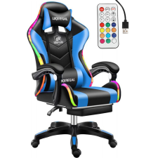 Likeregal 920 LED masszázs gamer szék lábtartóval kék forgószék