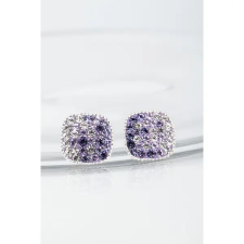  Lila Színátmenetes Swarovski® Kristályokkal Kirakott S925 Ezüst Kocka Fülbevaló fülbevaló