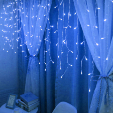 Lili Dekorációs LED fényfüggöny, 200 LED, fehér vezeték, kék - 6 méter karácsonyfa izzósor