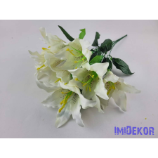  Liliom 7 fejes selyemvirág csokor 49cm - Törtfehér dekorációs kellék