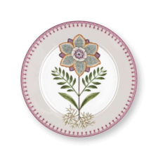 Liliom&lótusz törtfehér porcelántál 21cm tányér és evőeszköz