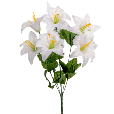  Liliom csokor 7v. fehér M40cm 20db/# dekorációs kellék