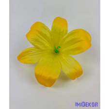 Liliom selyemvirág fej 13 cm - Napsárga dekoráció