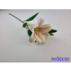  Liliom szálas gumis művirág 47cm - Krém-Rózsaszín Cirmos