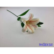  Liliom szálas gumis művirág 47cm - Krém-Rózsaszín Cirmos dekorációs kellék