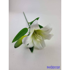  Liliom szálas gumis művirág 47cm - Törtfehér dekorációs kellék