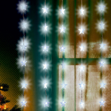 LIM-1543 LED-es fényfüggöny, csillag, 1,5x1m, 230V karácsonyfa izzósor