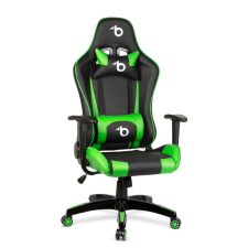 LIM-2879 BeMaDa Gamer szék - derékpárnával, fejpárnával - zöld forgószék