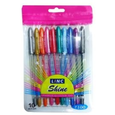 Linc Shine Glitter 10db-os vegyes színű zseléstoll (LNV3090) toll