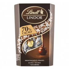 Lindt Csokoládé LINDT Lindor 70% Cacao étcsokoládé golyók díszdobozban 337g csokoládé és édesség