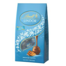 Lindt Csokoládé LINDT Lindor Salted Caramel sós karamellás tejcsokoládé golyók dísztasakban 137g csokoládé és édesség
