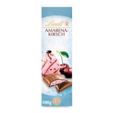 Lindt SLIM ICE Tejcsokoládé Meggykrémmel És Amarena Meggy Darabokkal, 100g csokoládé és édesség