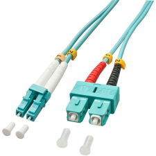 LINDY 10m OM3 LC - SC Duplex száloptikás kábel Türkizkék (46394) kábel és adapter