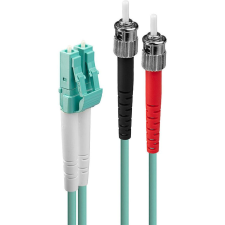 LINDY 20m OM3 LC - ST Duplex száloptikás kábel Türkizkék (46386) kábel és adapter