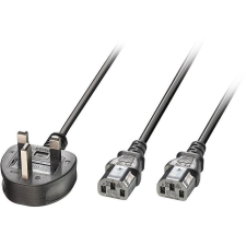 LINDY 30371 tápkábel Fekete 2,5 M 2 x C13 csatlakozó (30371) kábel és adapter