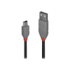 LINDY 36721 USB kábel 0,5 M USB 2.0 USB A Mini-USB B Fekete, Szürke (36721)