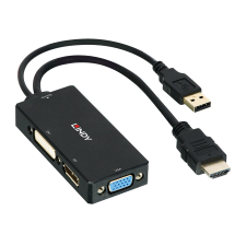 LINDY 38182 HDMI apa - DisplayPort anya/DVI anya/VGA anya Konverter Fekete kábel és adapter
