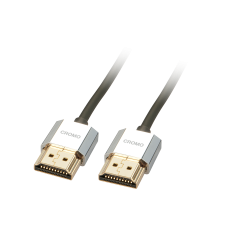 LINDY 41671 Cromo Slim High Speed HDMI 2.0 - HDMI 2.0 Kábel 1m - Fekete kábel és adapter